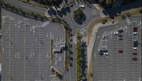 Ensaio dos estacionamentos na quarentena